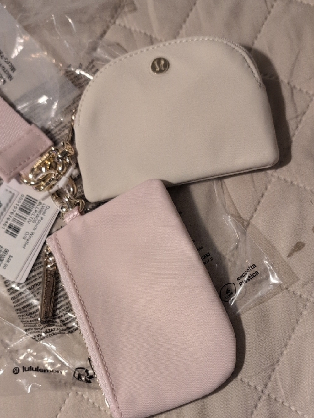 lululemon athletica Pink and Cream Dual Pouch Wristlet - Picture 4 of 5